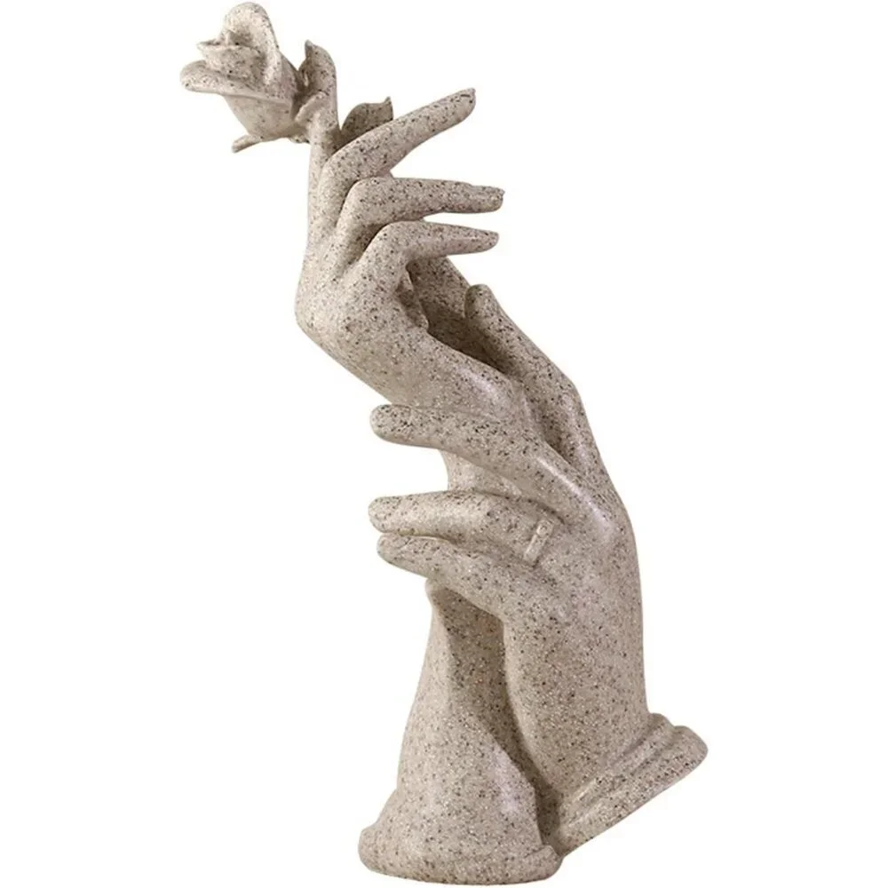 Beautiful Statue Rose Sculpture Home Décor Romantic Couple Statue Bookshelf